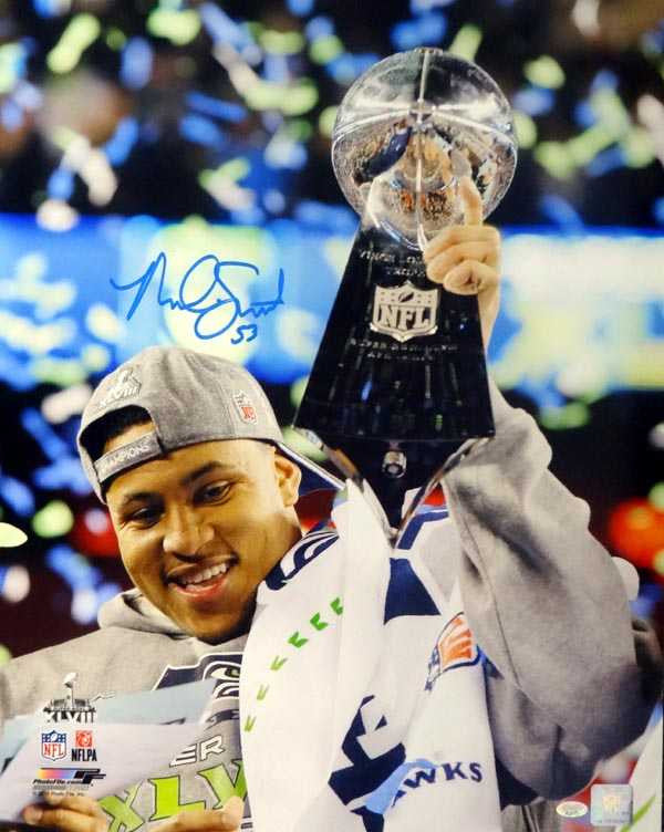 Malcolm Smith Autographed 16x20 Photo Seattle Seahawks Super Bowl.