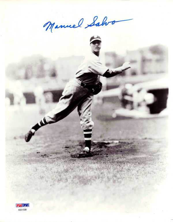 Manuel Manny Salvo Autographed 8x10 Photo Boston Braves PSA/DNA #AB51598