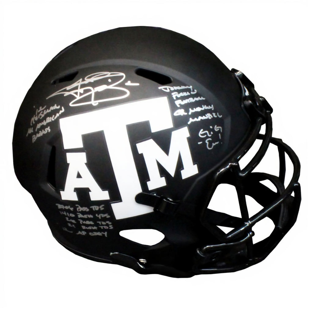 Johnny Manziel Signed Texas A&M Eclipse Helmet – 10 Inscriptions – Full Size (BAS)