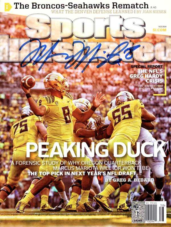 Marcus Mariota Autographed Sports Illustrated Magazine Oregon Ducks MM Holo