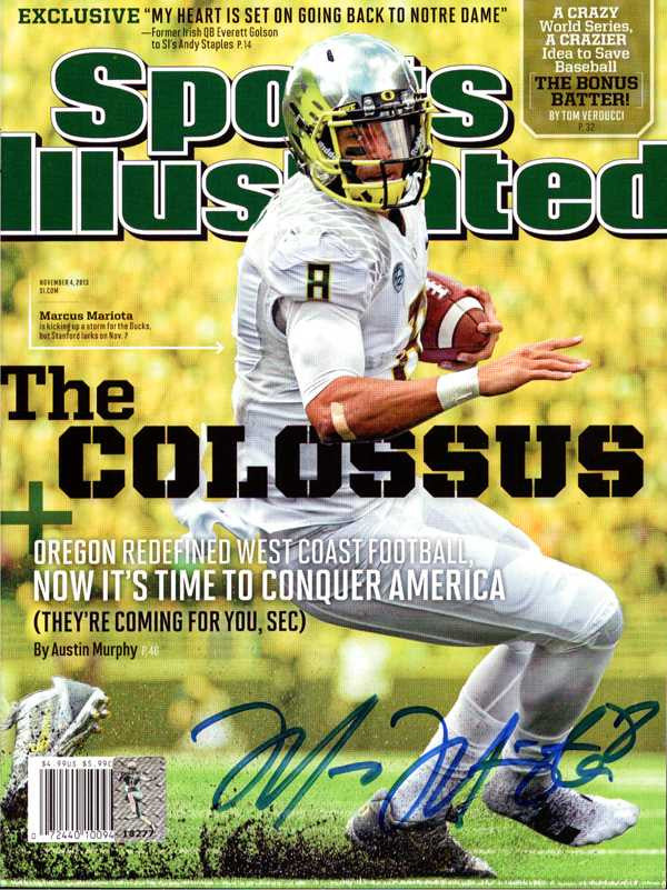 Marcus Mariota Autographed Sports Illustrated Magazine Oregon Ducks MM Hologram