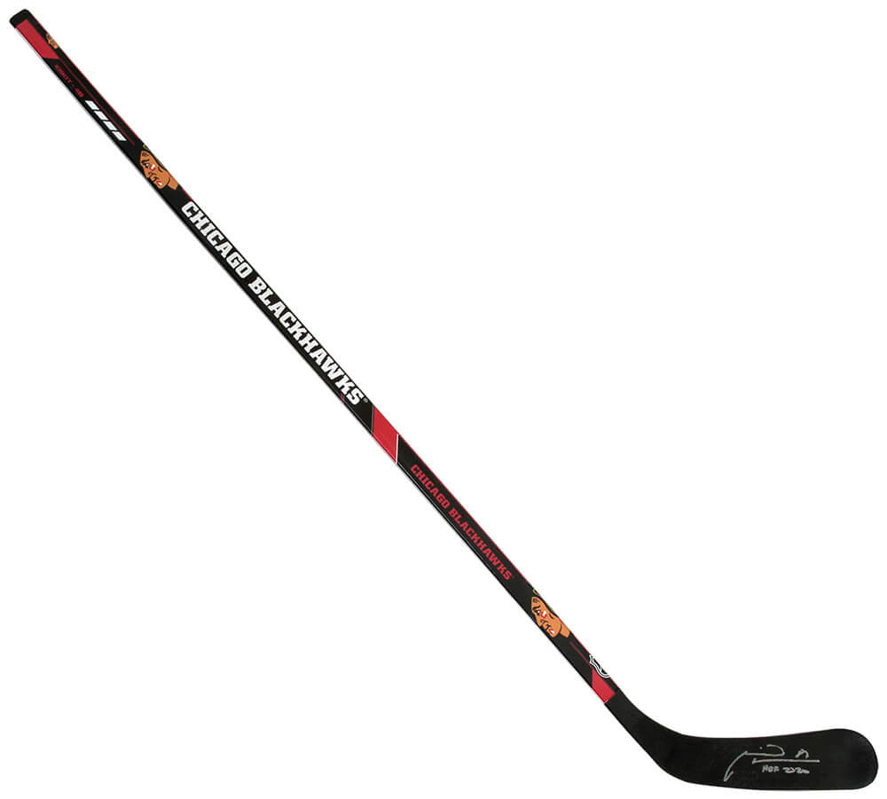 Marian Hossa Signed Chicago Blackhawks Franklin 48-Inch Left-Handed Full Size Hockey Stick w/HOF 2020 - Schwartz Authenticated