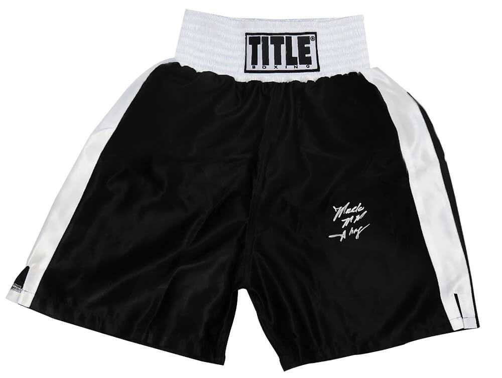 Marlon Starling Signed Title Black With White Trim Boxing Trunks - Schwartz Authenticated