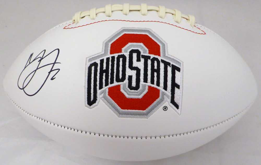 Marshon Lattimore Autographed Ohio State Buckeyes White Logo Football Beckett BAS