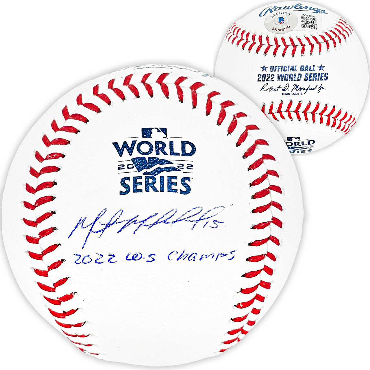 Martin Maldonado Autographed Official 2022 World Series MLB Baseball Houston Astros "2022 WS Champions" Beckett BAS Witness Stock #215405