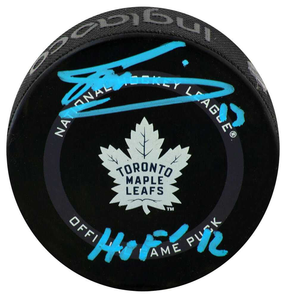 Mats Sundin Signed Toronto Maple Leafs Logo Official Game Hockey Puck w/HOF'12