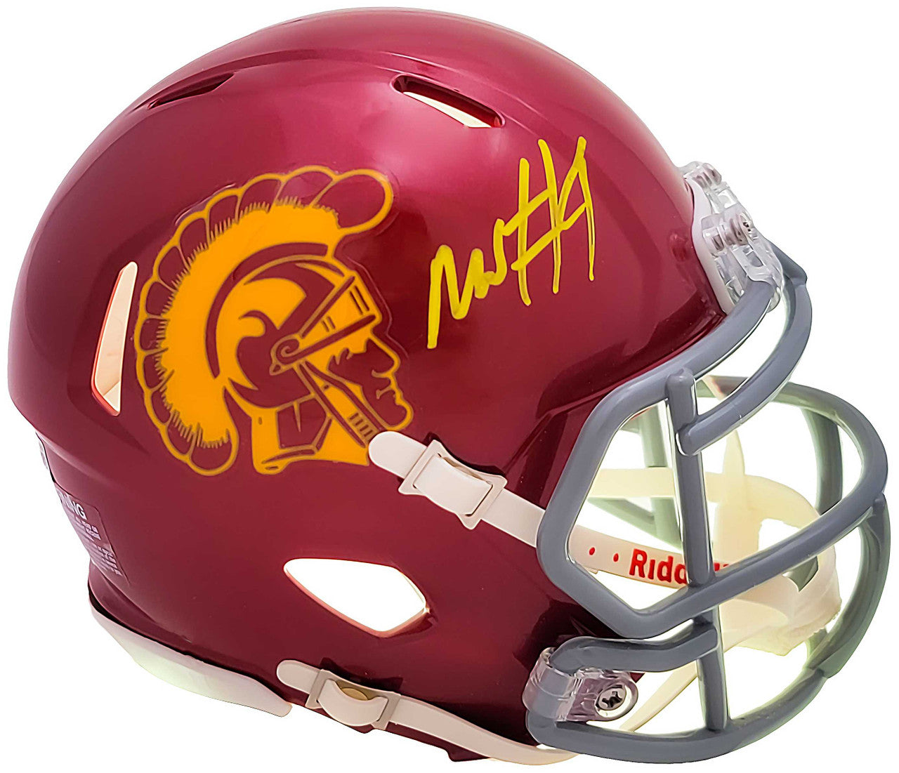 Max Williams Autographed USC Trojans Red Speed Mini Helmet Beckett BAS Witness Stock #207237