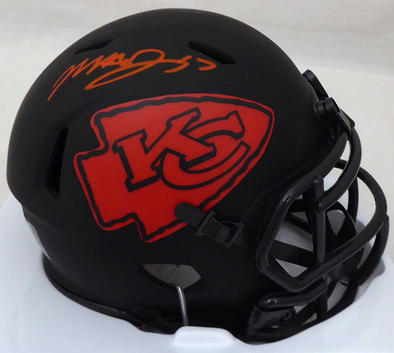 Mecole Hardman Autographed Kansas City Chiefs Eclipse Black Speed Mini Helmet Beckett BAS Stock #185784