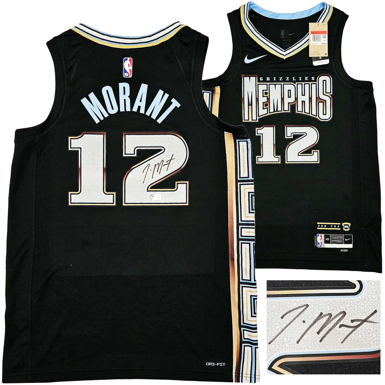 Ja Morant Autographed Black City Edition Jersey – BAS QR!