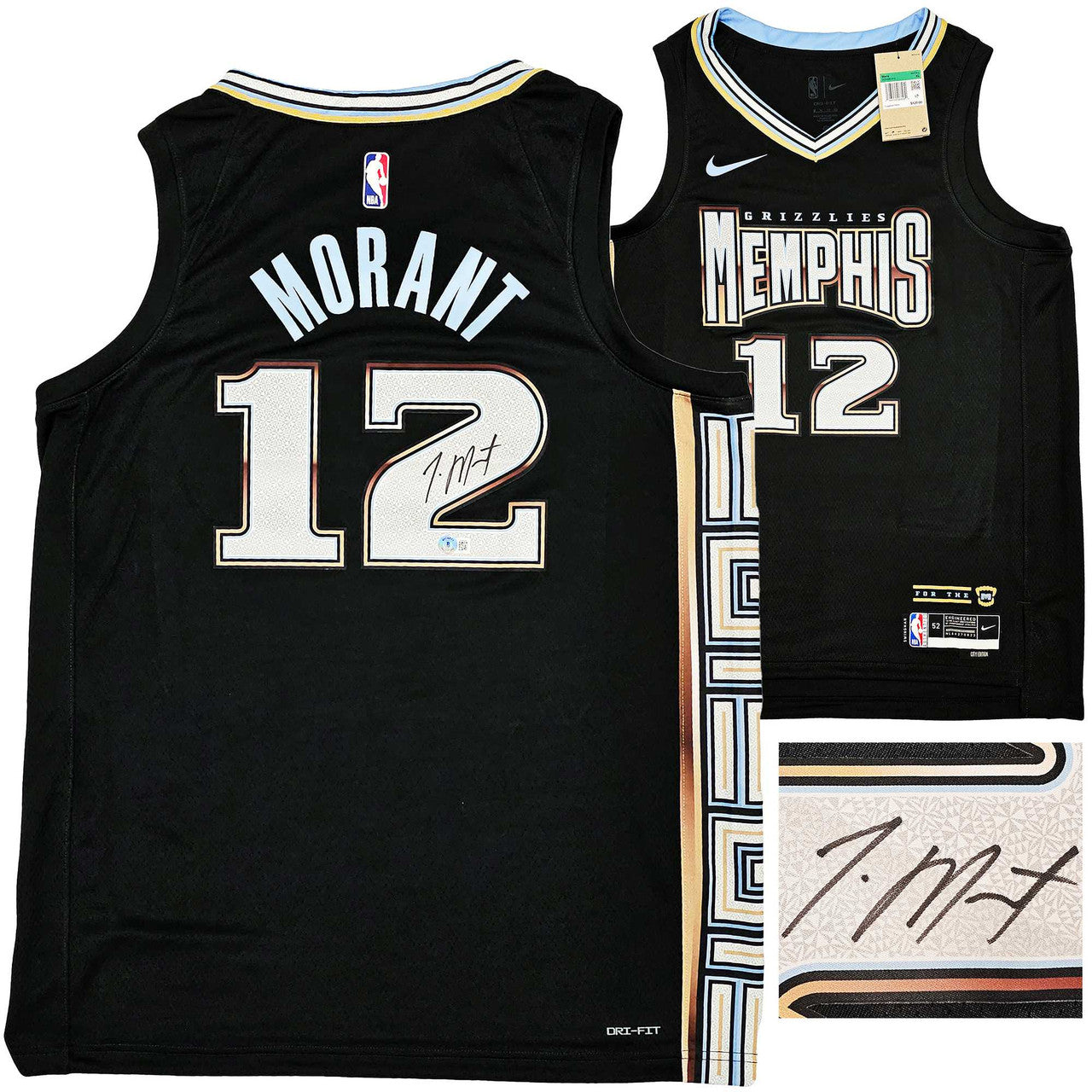 Ja Morant Autographed Black City Edition Jersey – BAS QR