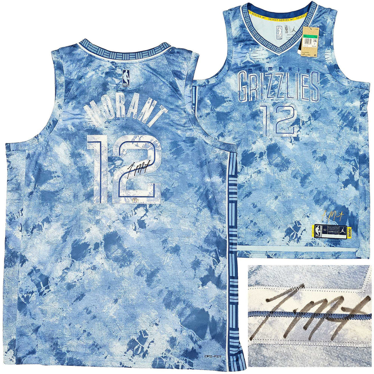 Ja Morant Autographed Light Blue Select Jersey – BAS QR!