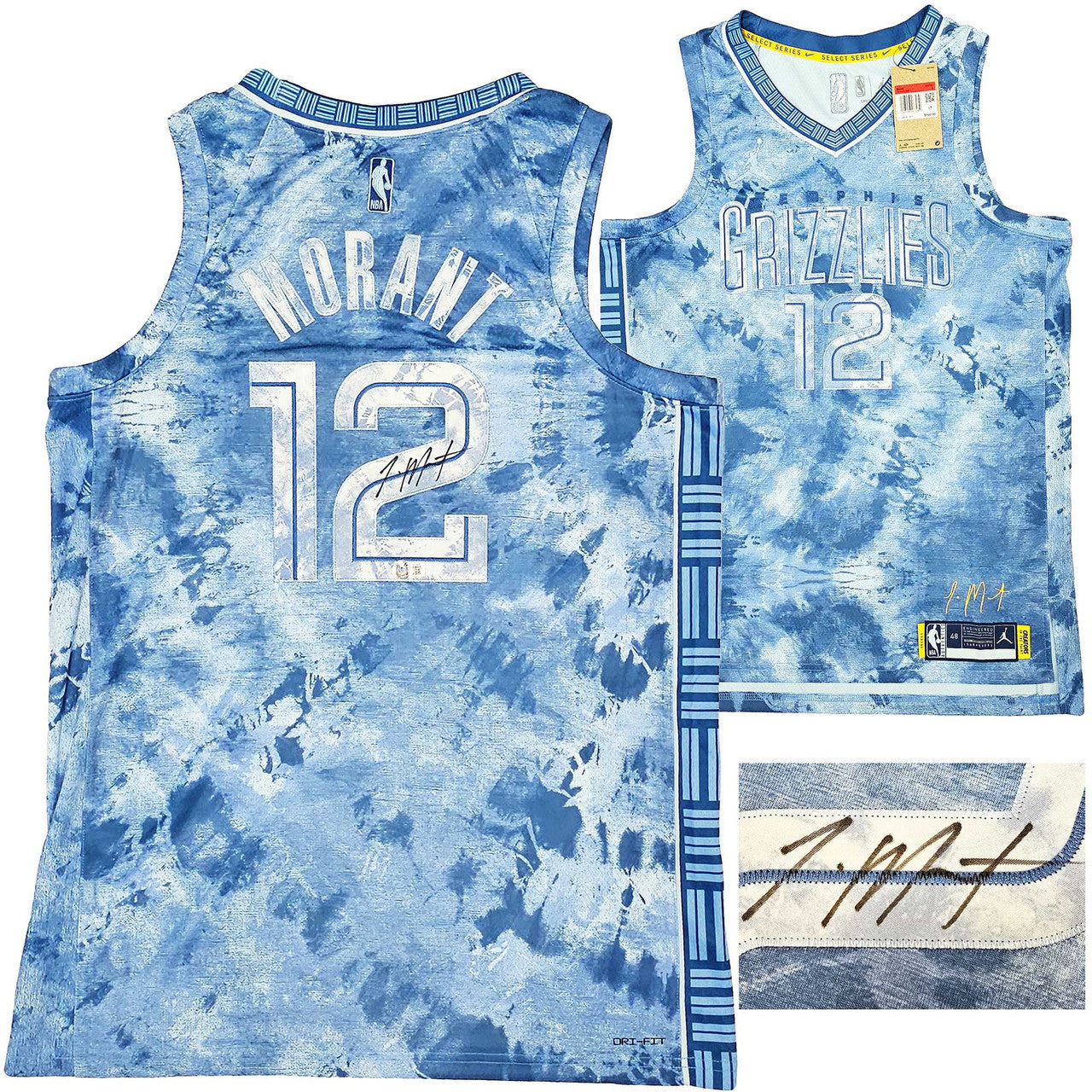 Ja Morant Autographed Light Blue Select Jersey – BAS QR