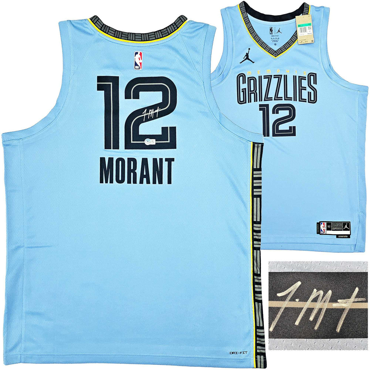 Ja Morant Autographed Light Blue Statement Jersey – BAS QR