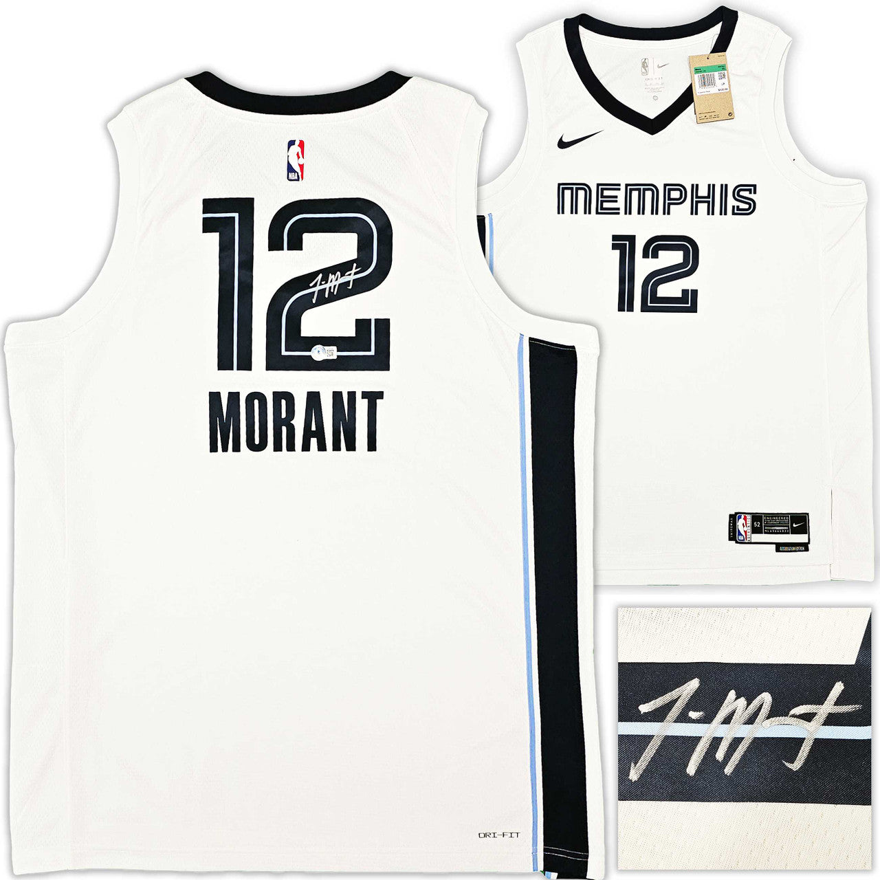 Ja Morant Autographed White Association Jersey – BAS QR!