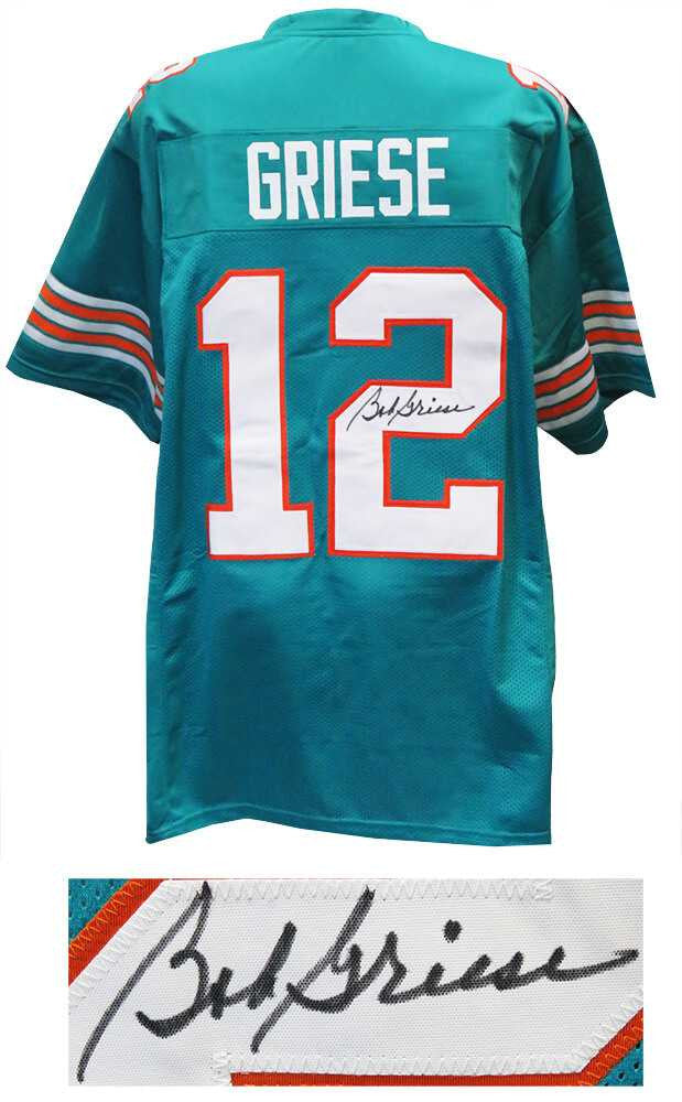 Bob Griese Autographed Miami Dolphins Teal Custom Jersey – Schwartz Authenticated