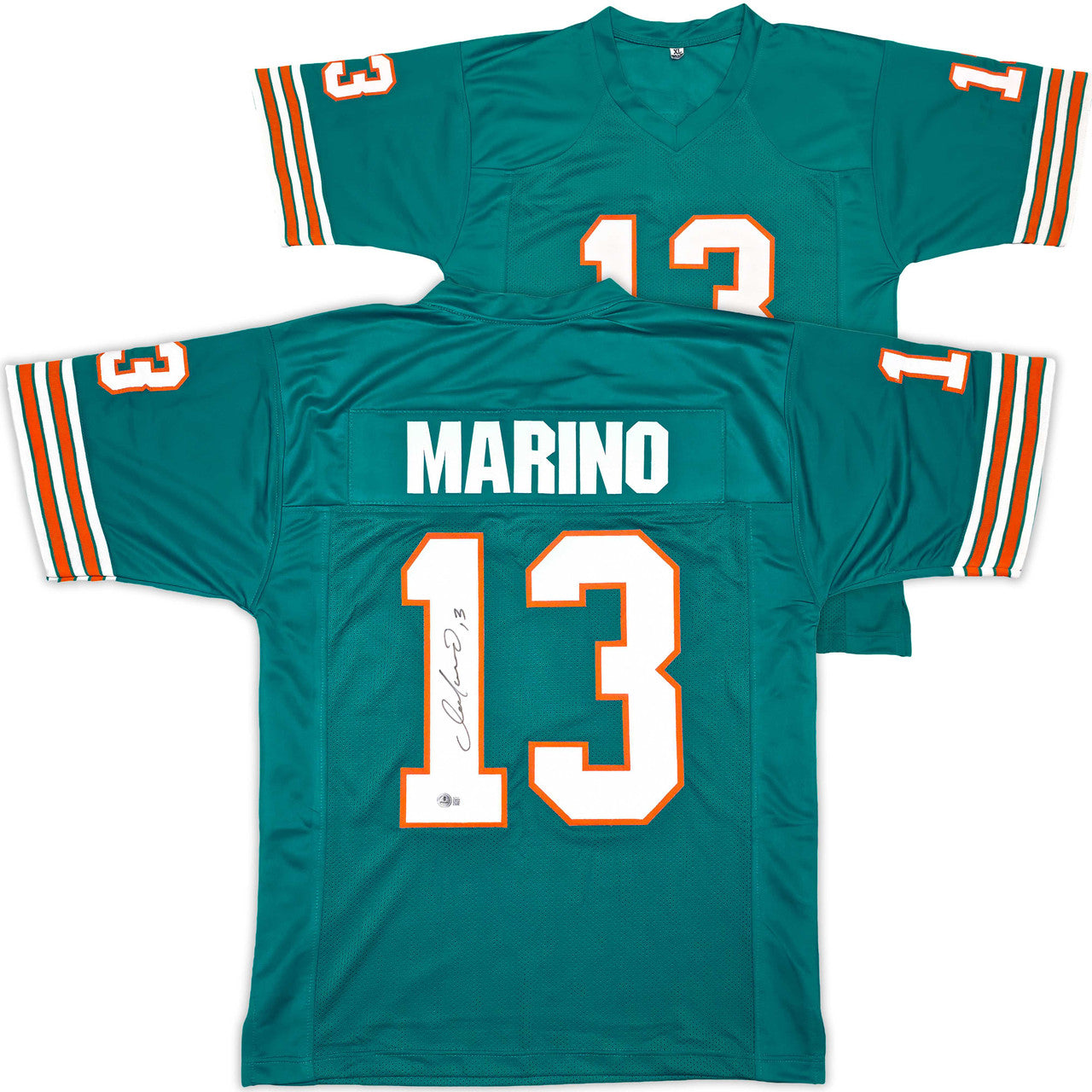 Miami Dolphins Dan Marino Autographed Teal Jersey Beckett BAS Witness