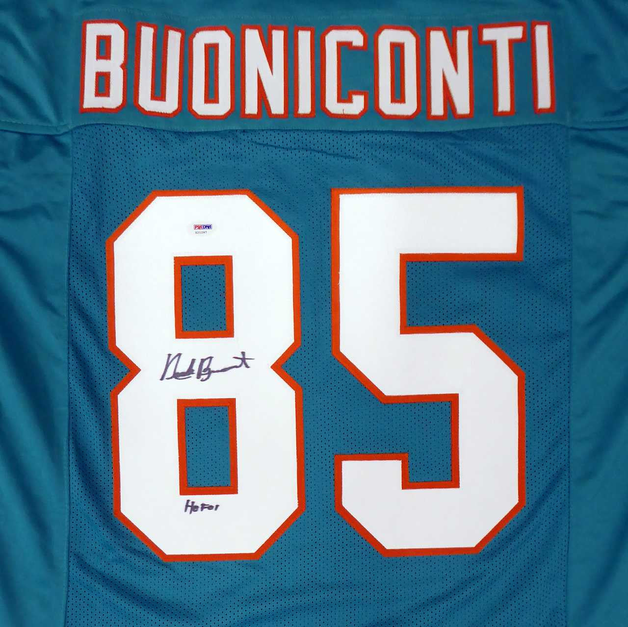 Nick Buoniconti Signed Dolphins Teal Jersey “HOF 01” – PSA/DNA COA