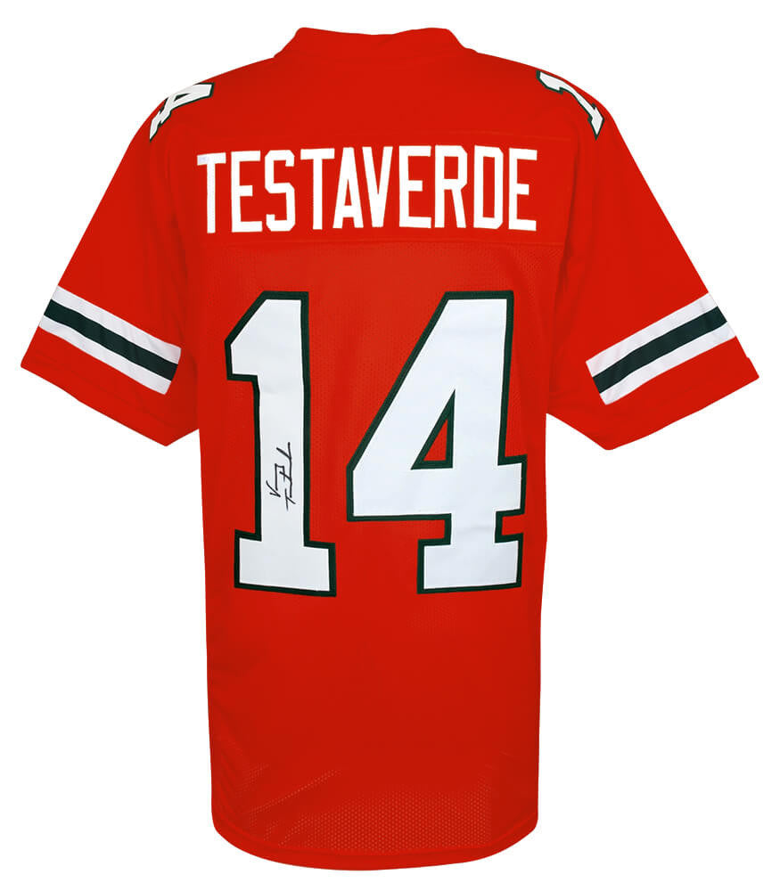Vinny Testaverde Signed Miami Hurricanes Custom Orange Jersey – COA