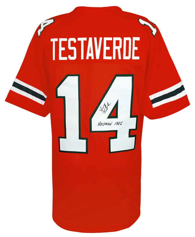 Vinny Testaverde “Heisman 1986” Signed Miami Hurricanes Jersey – Schwartz COA