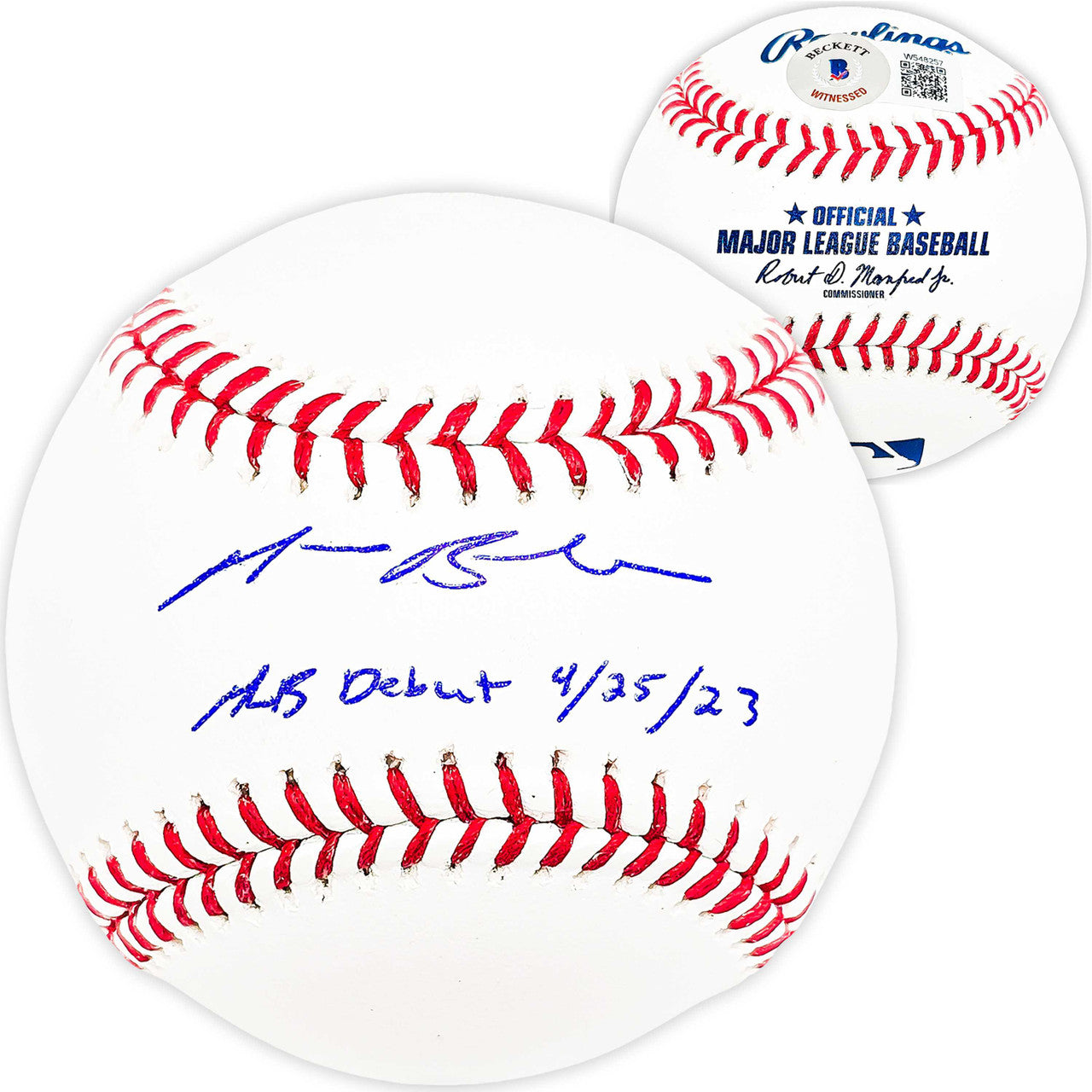 Michael Busch Autographed Baseball Los Angeles Dodgers "MLB Debut 4/25/23" Beckett BAS Witness