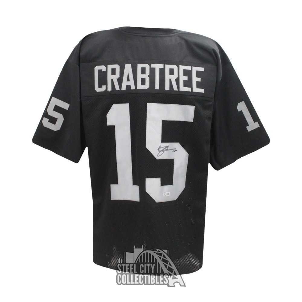 Michael Crabtree Autographed Oakland Custom Black Football Jersey - BAS