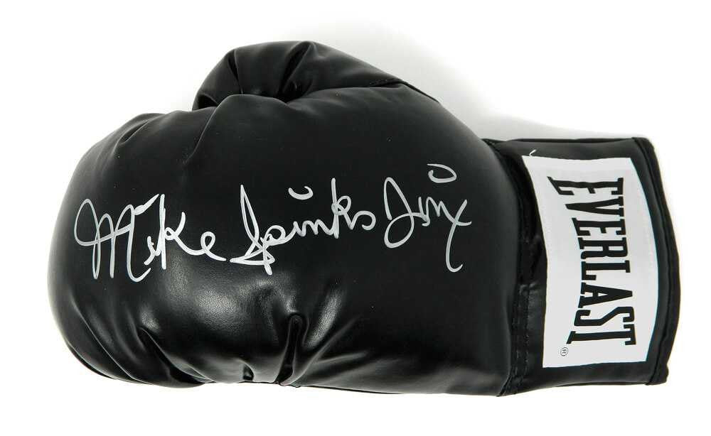 Michael (Mike) Spinks Signed Everlast Black Boxing Glove w/Jinx - Schwartz Authenticated