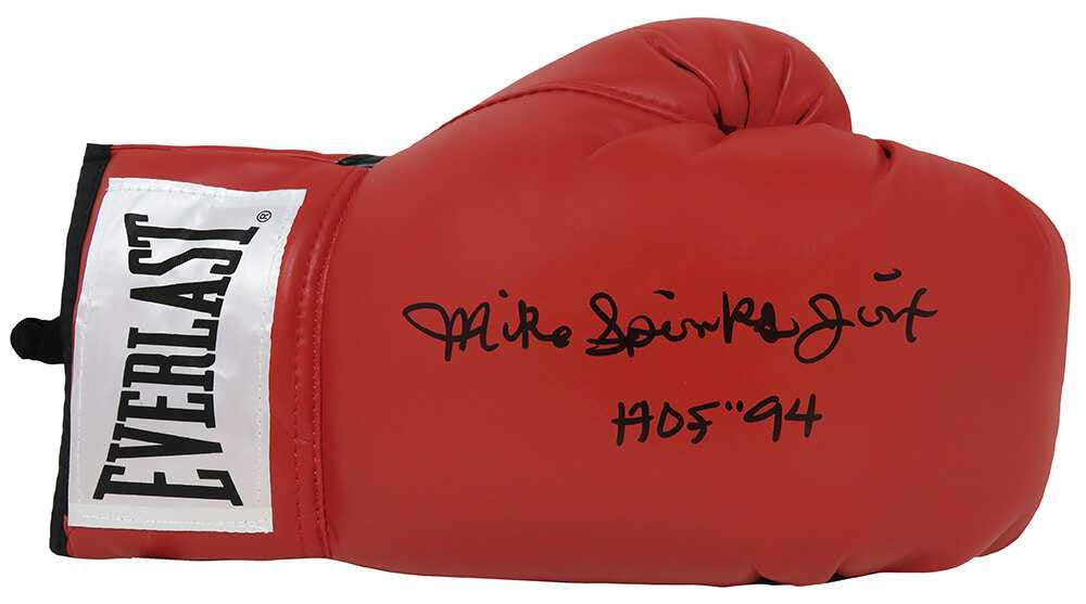 Michael (Mike) Spinks Signed Everlast Red Boxing Glove w/Jinx, HOF'94 - Schwartz Authenticated