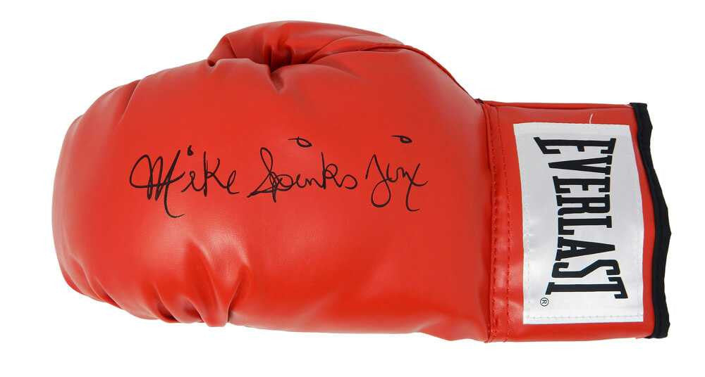 Michael (Mike) Spinks Signed Everlast Red Boxing Glove w/Jinx - Schwartz Authenticated