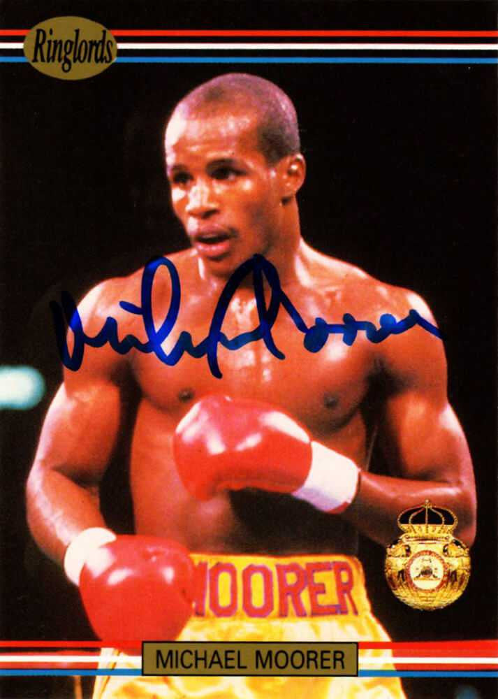 Michael Moorer Signed 1991 Ringlords Boxing Trading Card #14 - Schwartz Authenticated