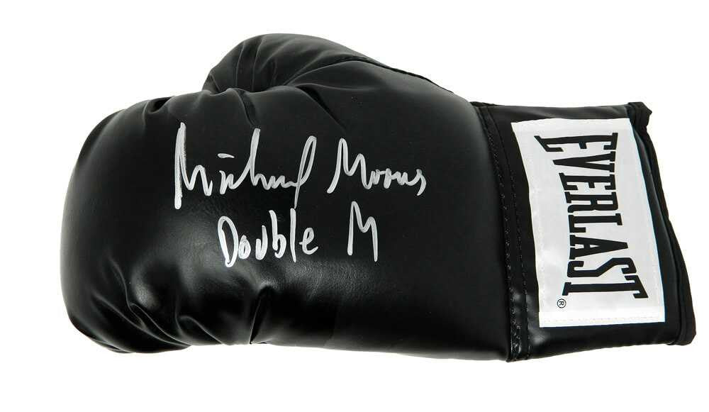 Michael Moorer Signed Everlast Black Boxing Glove w/Double M - Schwartz Authenticated