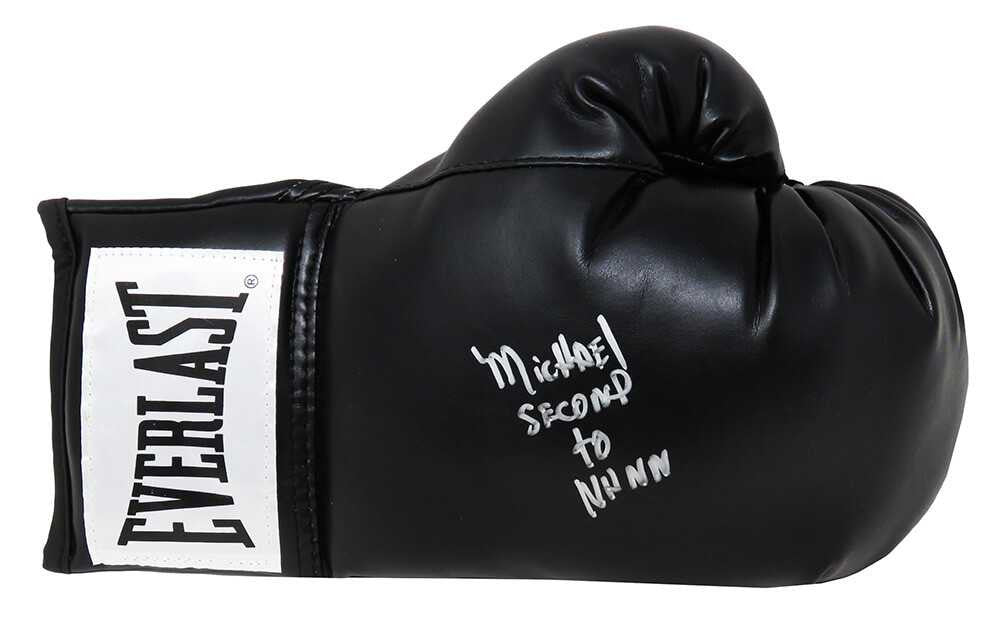 Michael Nunn Signed Everlast Black Boxing Glove w/Second To Nunn - Schwartz Authenticated