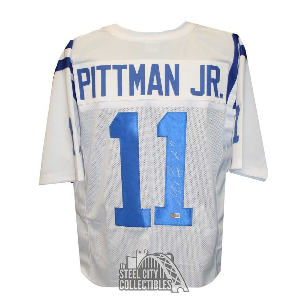 Michael Pittman Autographed Indianapolis Custom White Football Jersey - BAS