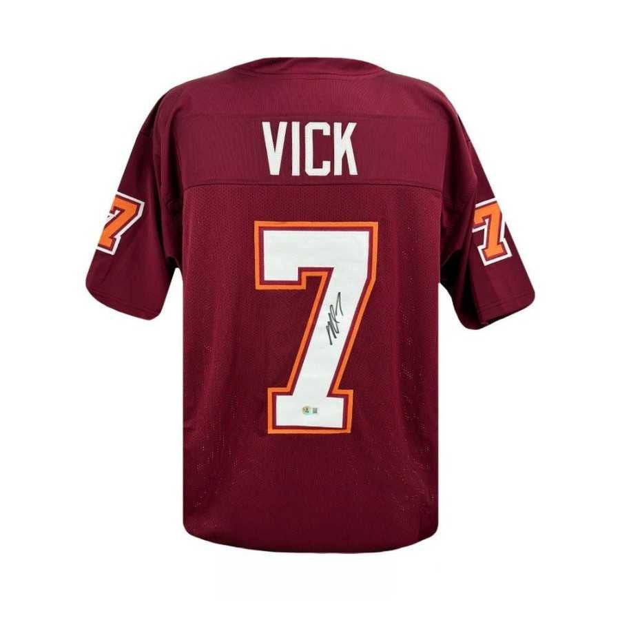 Michael Vick Autographed Virginia Tech Maroon Jersey - Beckett