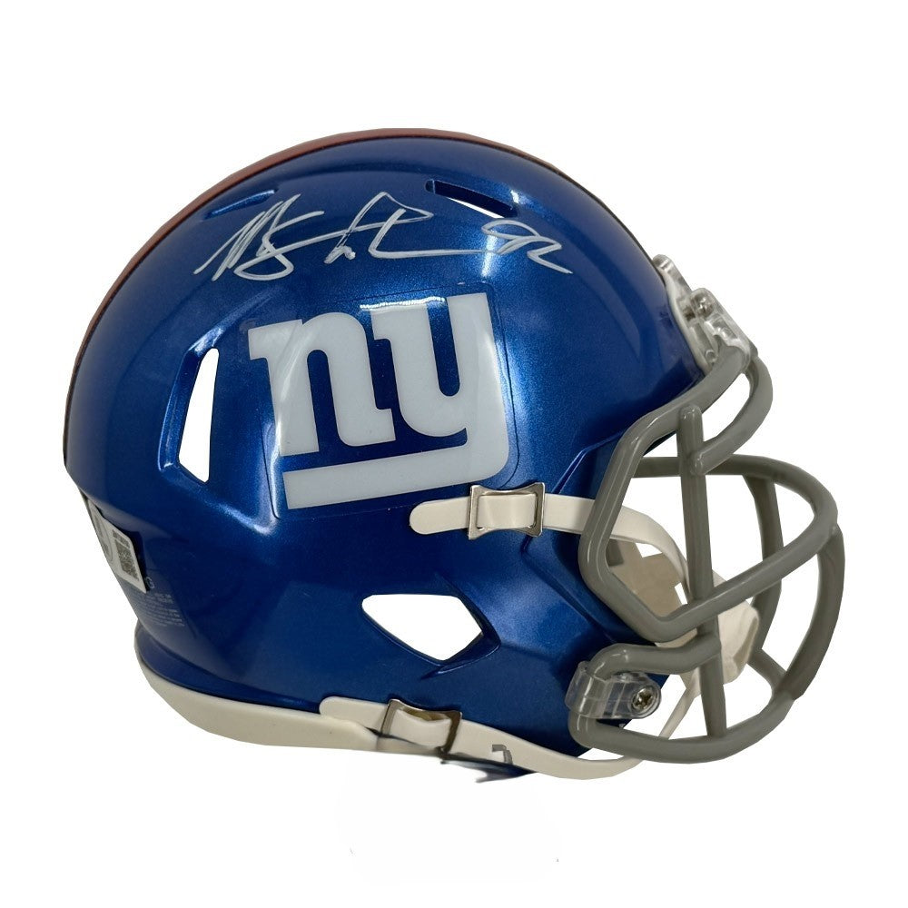 Michael Strahan Signed New York Giants Mini Football Helmet - BAS