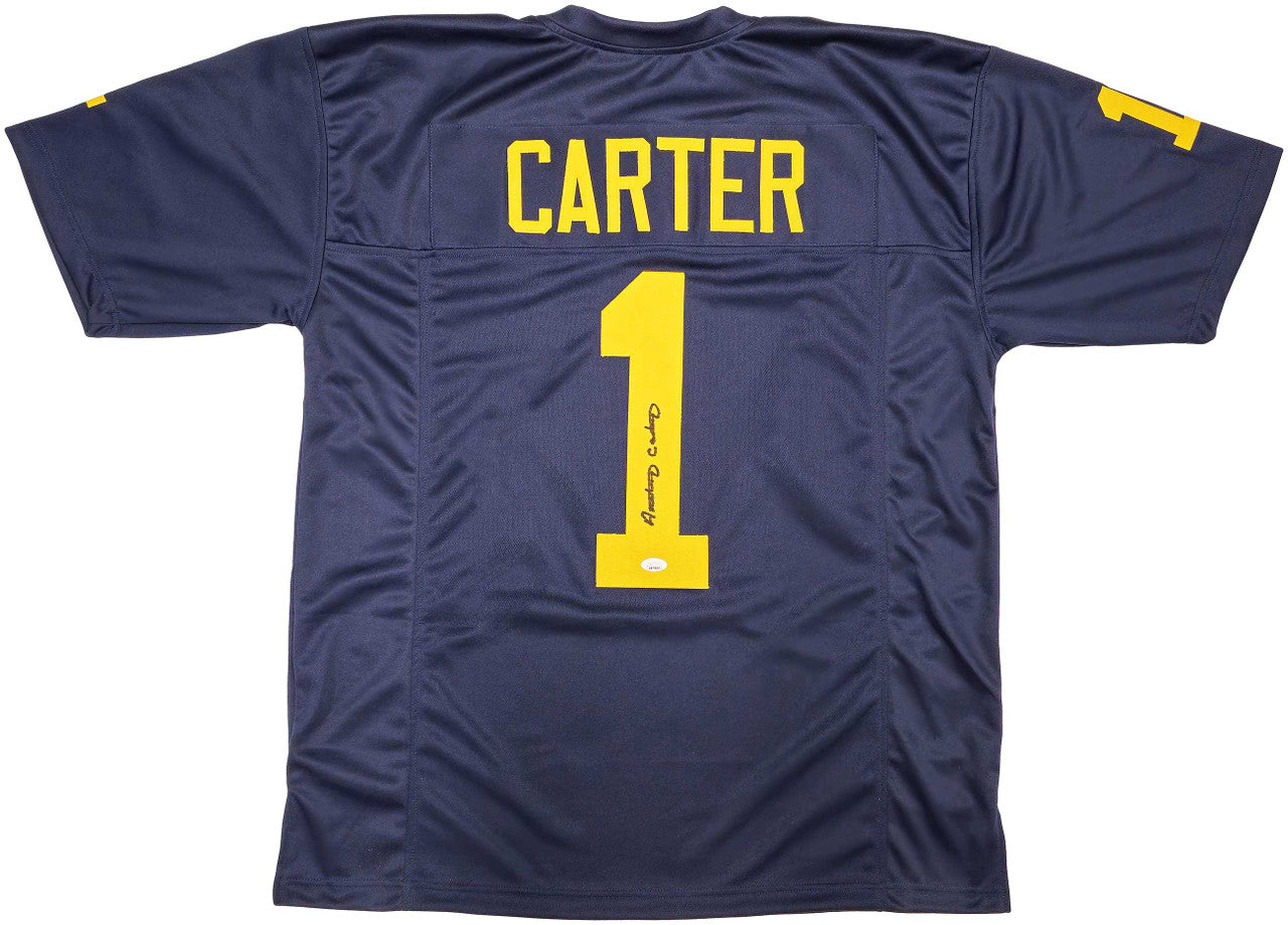 Anthony Carter Signed Michigan Wolverines Custom Blue Jersey – JSA COA