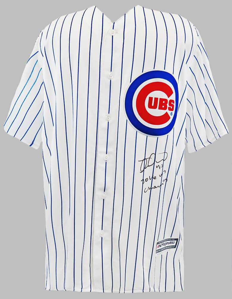 Miguel Montero Signed Chicago Cubs Majestic Jersey w/2016 WS Champs - Schwartz Authenticated