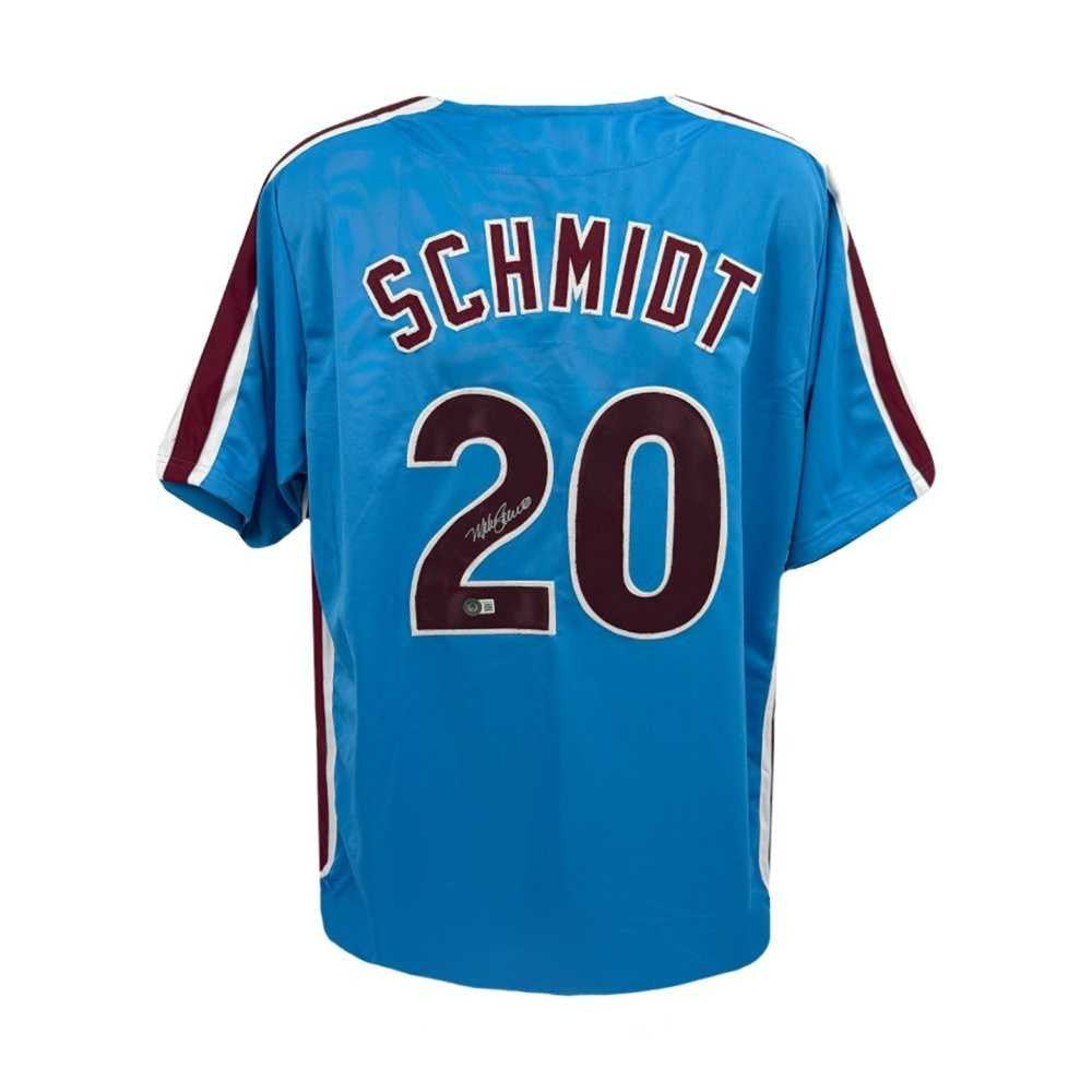 Mike Schmidt Autographed Philadelphia Phillies Custom Blue Baseball Jersey – Beckett BAS Certified