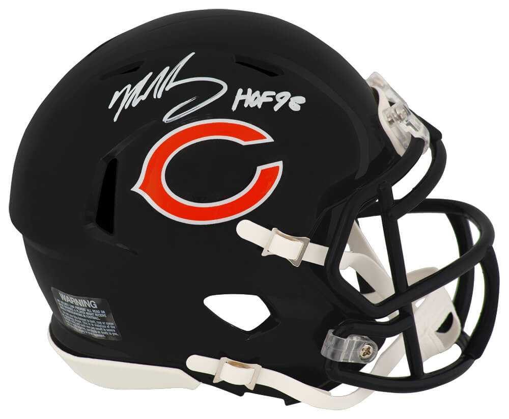 Mike Singletary Signed Chicago Bears Riddell Speed Mini Helmet w/HOF'98 - (In White) - Schwartz Authenticated