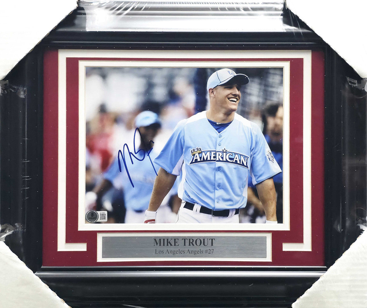 Mike Trout Autographed Framed 8x10 Photo California Angels Beckett BAS QR #BS36860