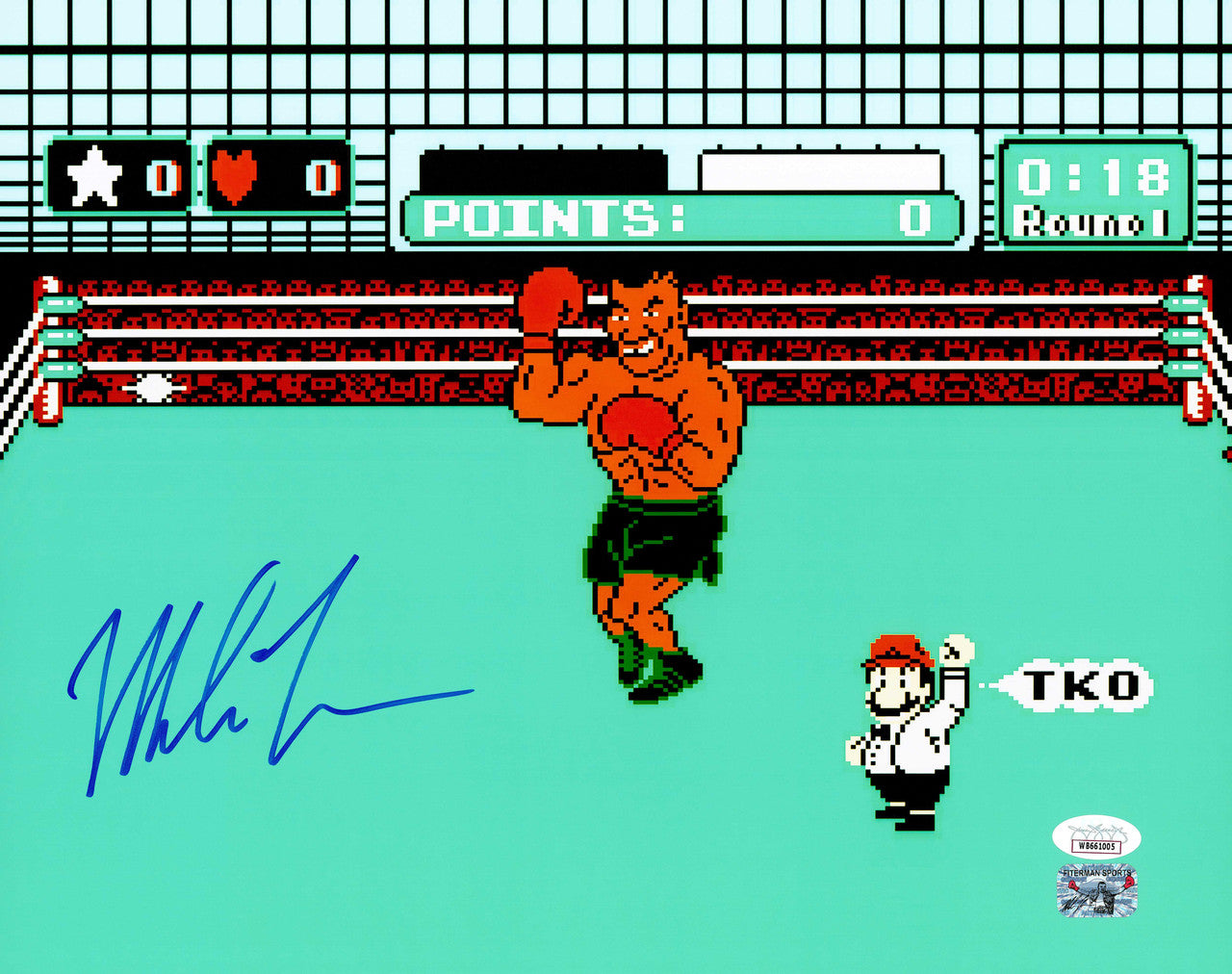 Mike Tyson Autographed 11x14 Photo Nintendo NES Punch-Out!! JSA Witness