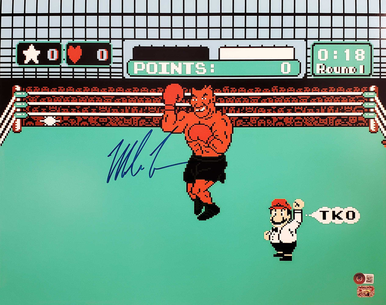 Mike Tyson Autographed 16x20 Photo Punch-Out Beckett BAS Stock #197062