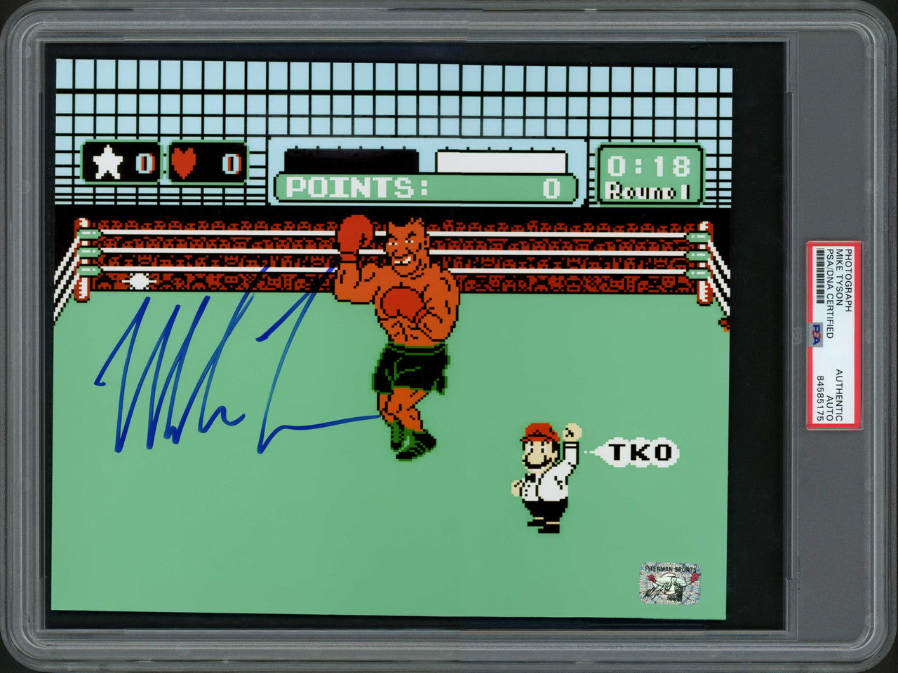 Mike Tyson Autographed 8x10 Photo Punch Out Encapsulated PSA/DNA
