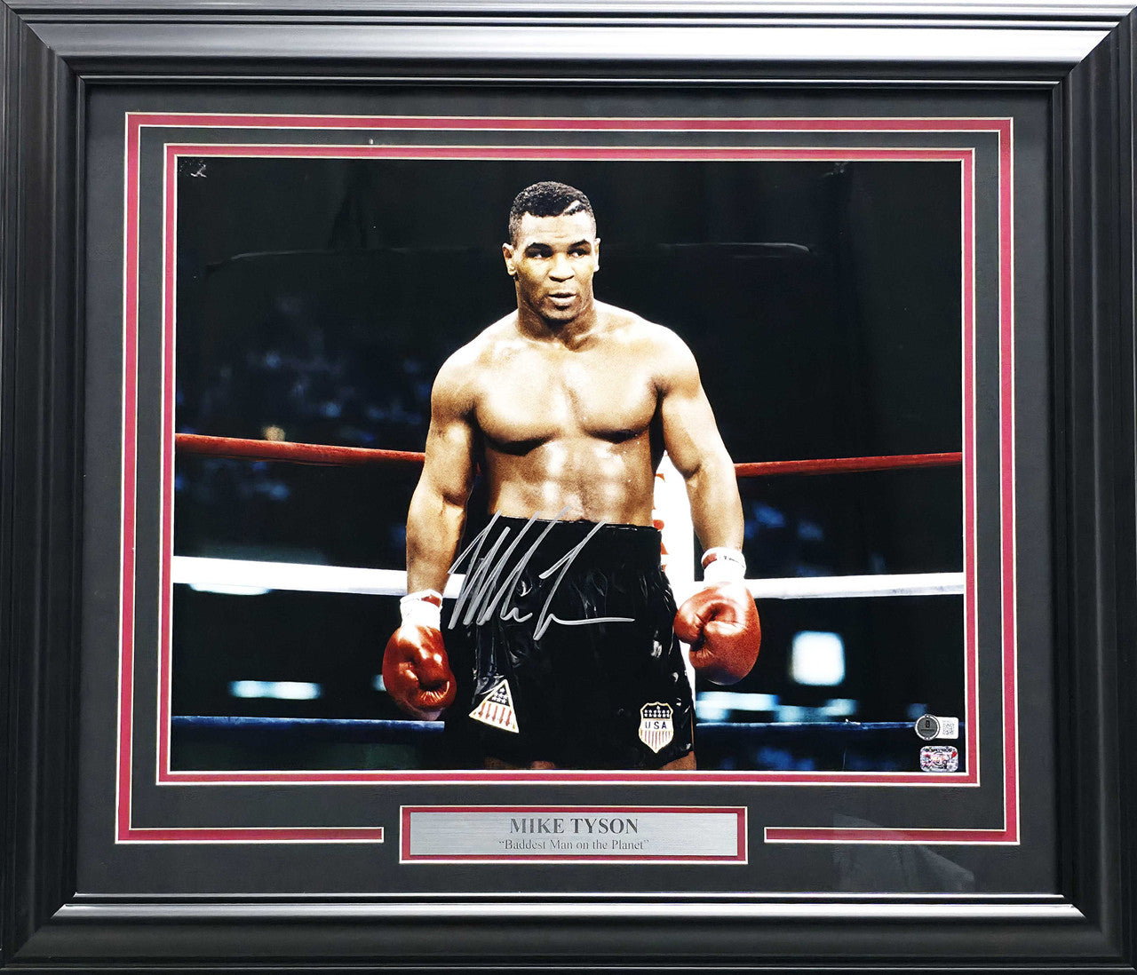 Mike Tyson Autographed Framed 16x20 Photo (Damaged) Beckett BAS QR #BM18522