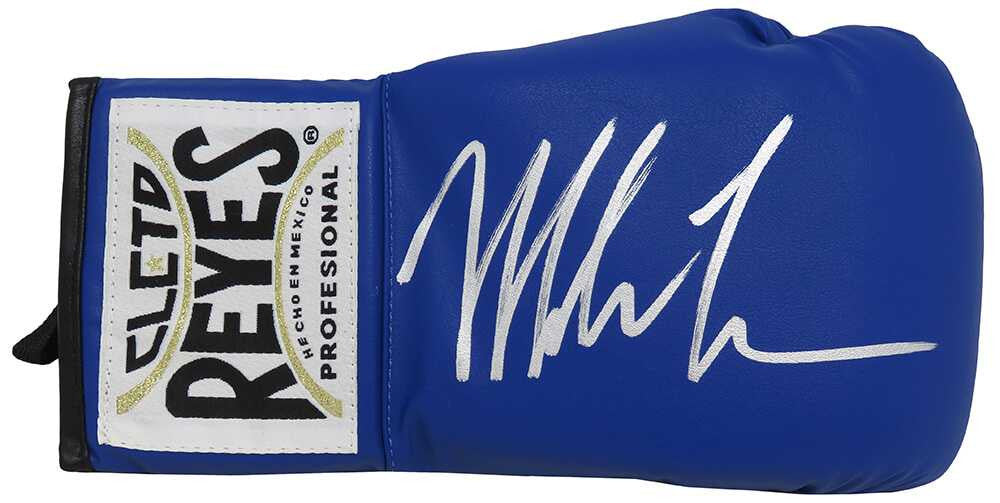 Mike Tyson Signed Cleto Reyes Blue Boxing Glove - Schwartz Authenticated