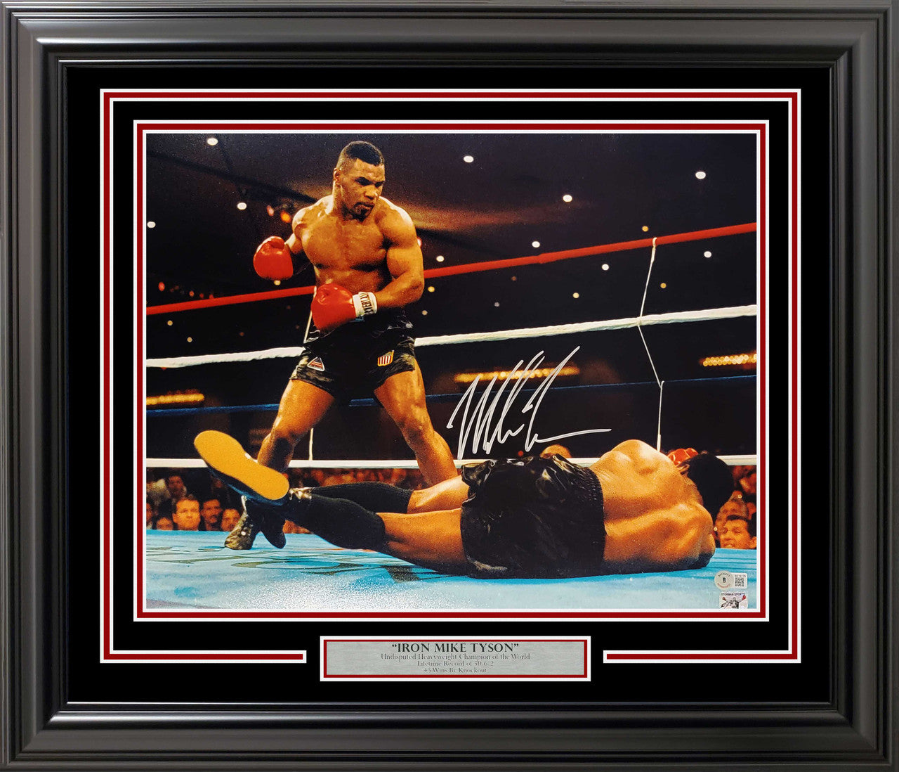 Mike Tyson Signed Framed 16x20 “Standing Over Berbick” Photo – Beckett BAS QR COA