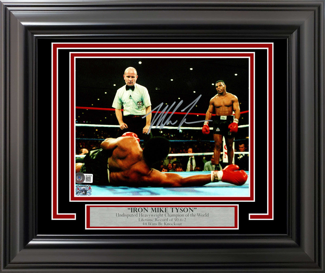 Mike Tyson Signed Framed 8x10 “Standing Over Trevor Berbick” Photo – Beckett BAS COA