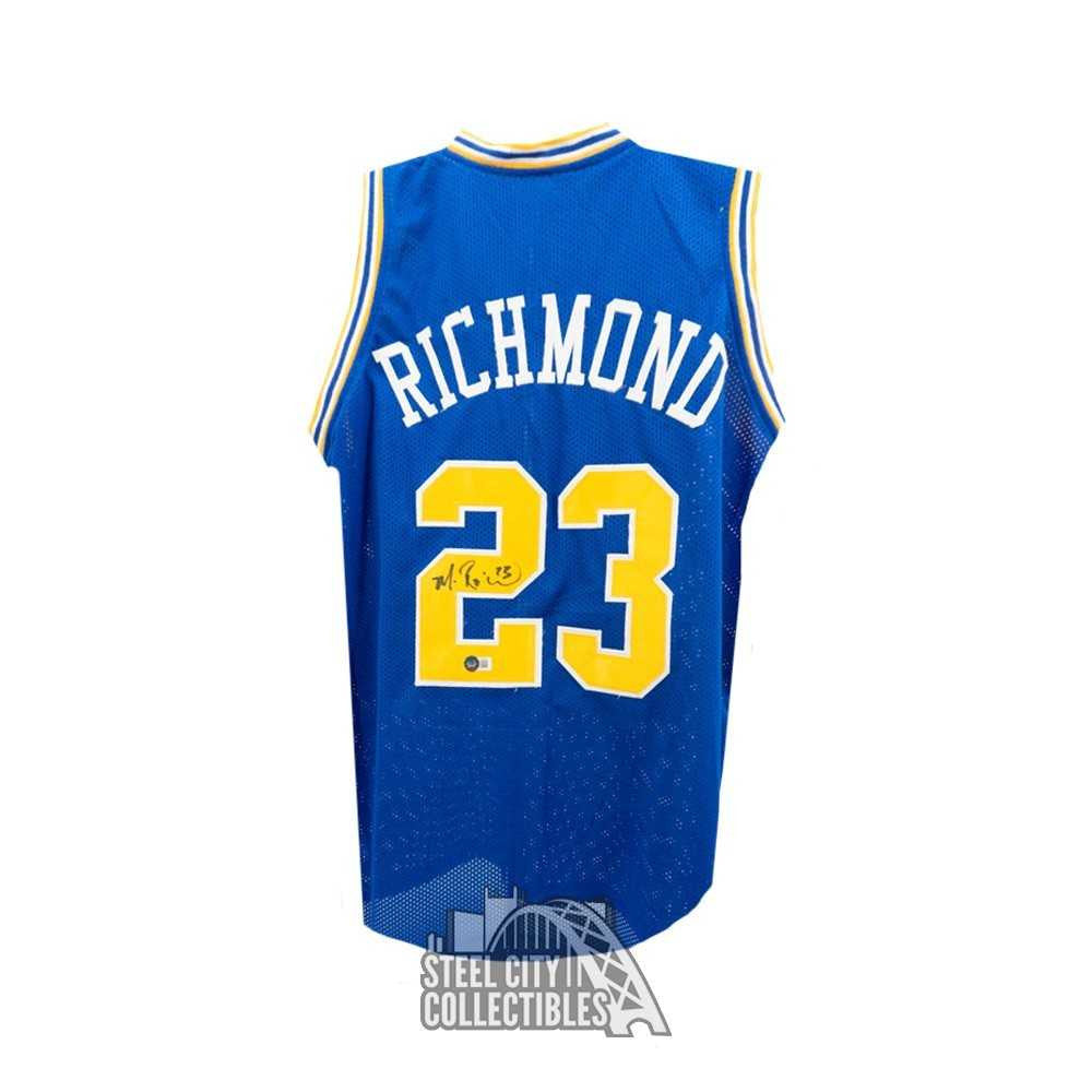 Mitch Richmond Autographed Golden State Custom Blue Basketball jersey - BAS