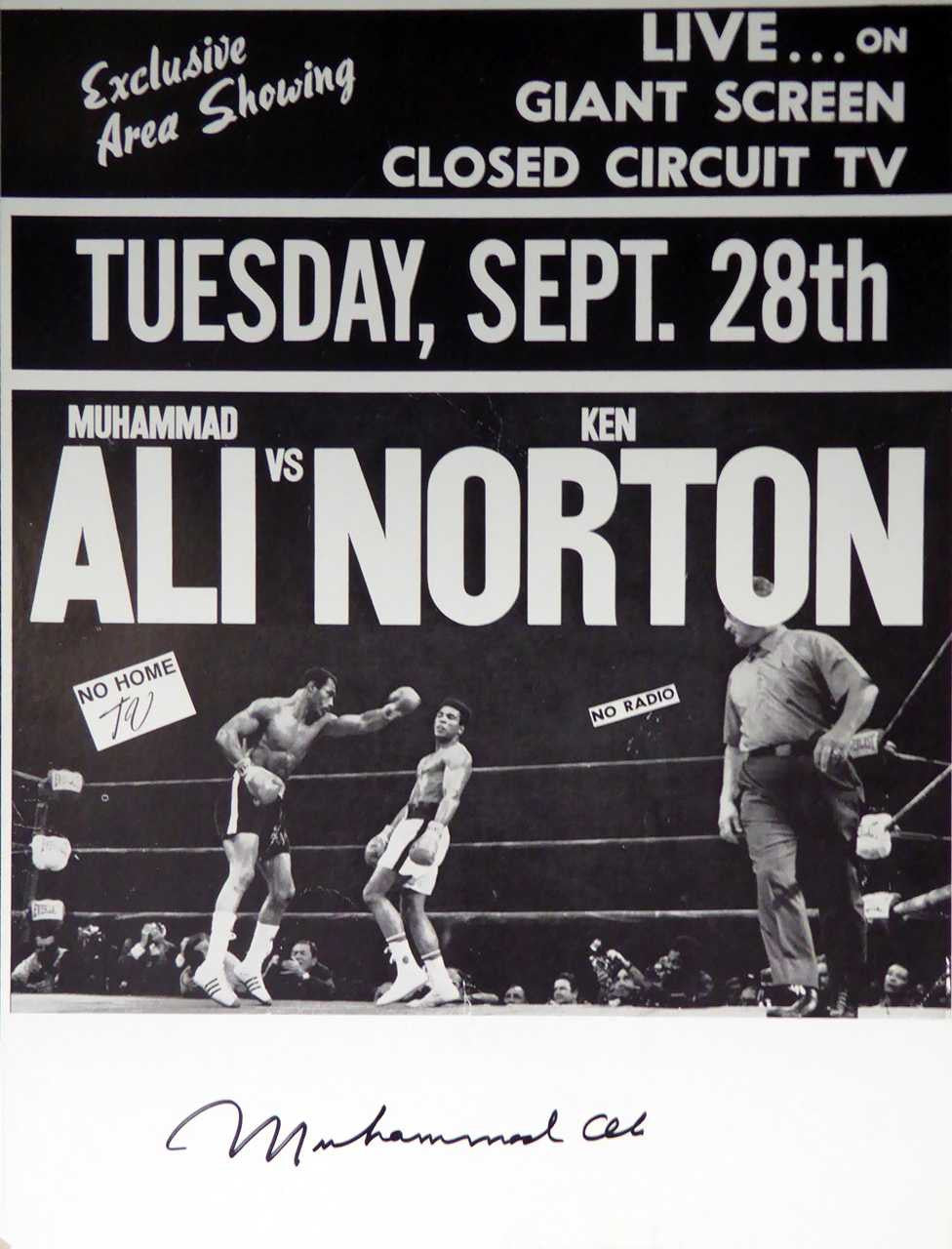 Muhammad Ali Autographed 15x19 Fight Poster Photo PSA/DNA #AB11583