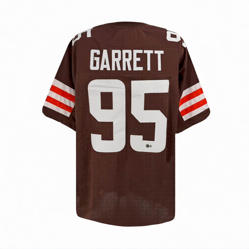 Myles Garrett Autographed Cleveland Browns Custom Brown Jersey BAS Authenticated