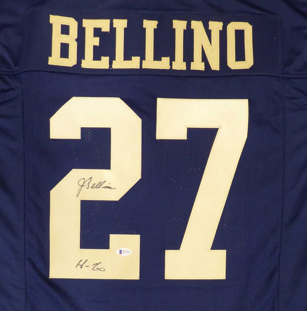 Joe Bellino Autographed Navy Midshipmen Blue Jersey “H-60” – Beckett BAS